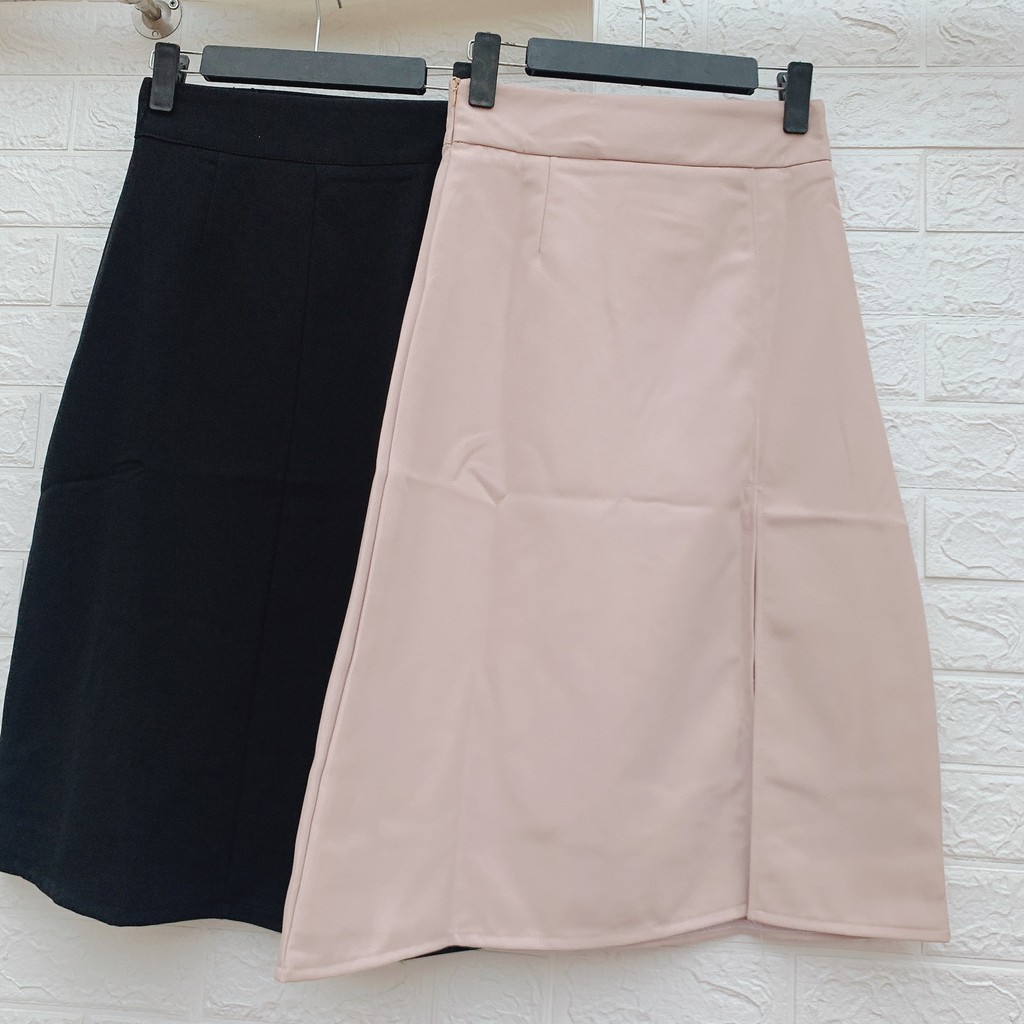 Chân váy xẻ tà công sở dáng dài kiểu dáng ullzzang hàn quốc chất liệu tuyết mưa cao cấp - CV183