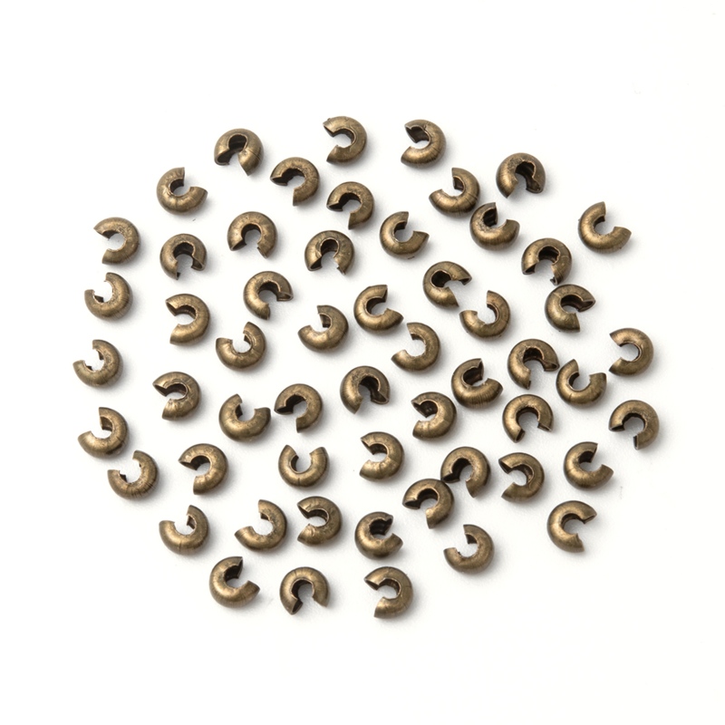 Bộ 100 hạt sắt uốn kích thước 3mm 1.2~1.5mm dùng làm vòng cổ