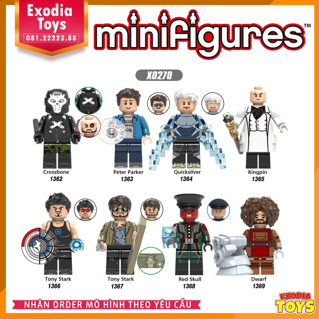 Xếp hình Minifigure Marvel Biệt Đội Siêu Anh Hùng Avengers và Kẻ Phản Diện - Đồ Chơi Lắp Ghép Sáng Tạo - X0270