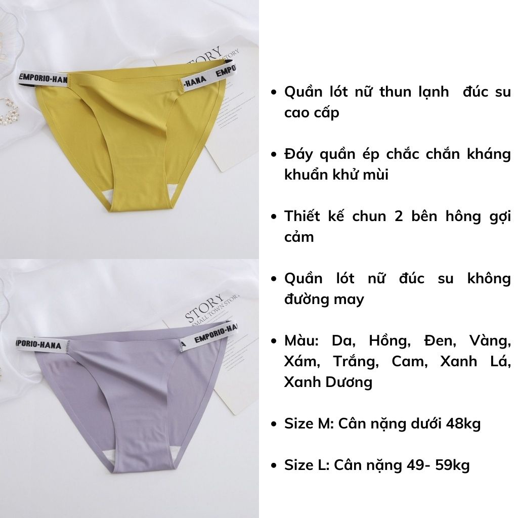 Quần lót nữ đúc su thun lạnh cao cấp không đường may thoáng mát, Quần chíp nữ 2 mảnh chun hông gợi cảm JOCOSI L013