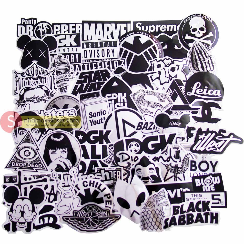 Set 50 Sticker Metal - Tráng Bạc