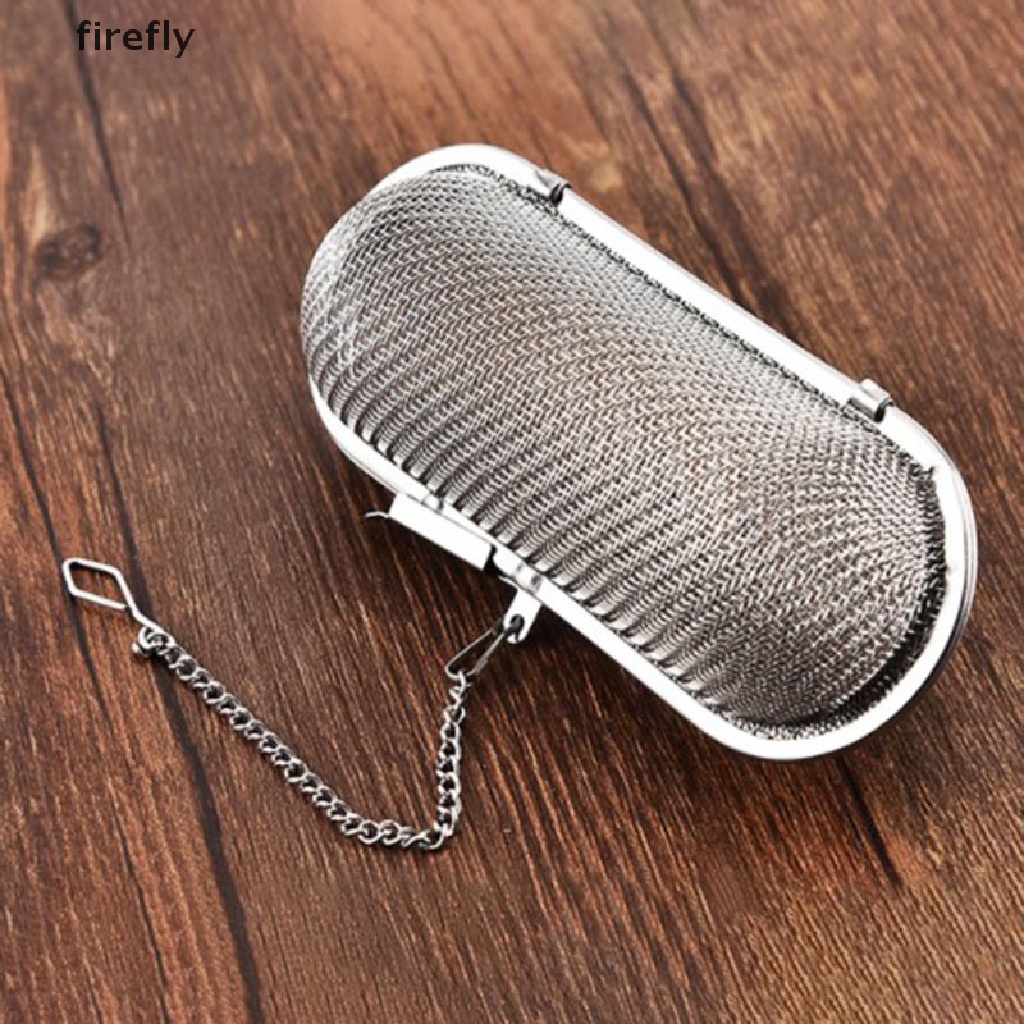 Dụng Cụ Lọc Trà Hình Chữ Nhật Bằng Thép Không Gỉ Có Thể Tái Sử Dụng Kèm Dây Xích