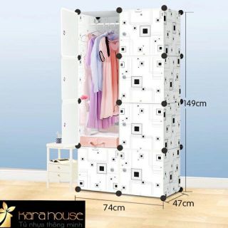 🍒TẶNG 1 MÓC CÀI 20K-Tủ nhựa quần áo lắp ghép 8 ô sâu 47cm. Tặng kèm 1 treo đồ. Mẫu mới nhất 2019
