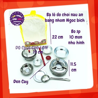Ba lô đồ chơi nấu ăn bếp lò bằng nhôm NGỌC BÍCH 10 món - KhaDiTOYS - Đồ chơi nhà bếp nhập vai