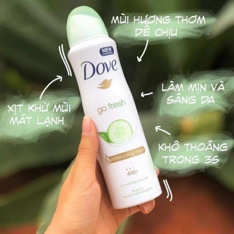 Xịt khử mùi toàn thân Dove Original dưỡng trắng da 48h