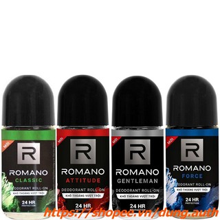 Lăn Khử Mùi 50ml Romano đủ mùi
