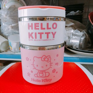 Cà mên - Cặp lồng cơm Hello Kitty 2 tầng giữ nhiệt HÌNH THẬT CAO CẤP BÁN XẢ KHO CHỈ CÒN 5 CÁI
