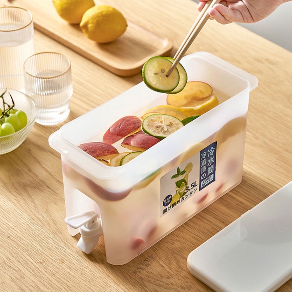 Bình Đựng Nước Có Vòi Để Tủ Lạnh 3,5 Lít Chứa Nước Chanh, Nước Trà Nước Hoa Quả Cho Gia Đình