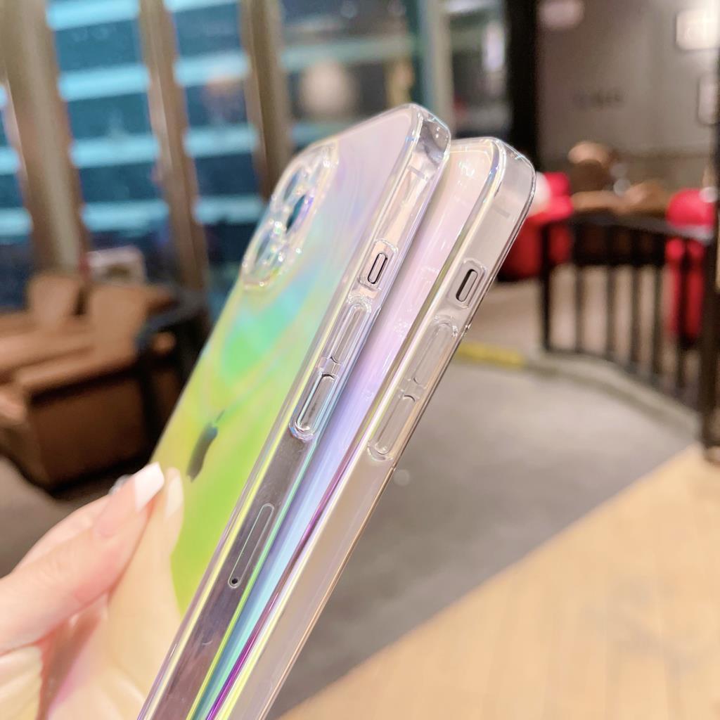 Ốp Điện Thoại Nhựa PC Cứng Trong Suốt Màu Gradient Cho IPhone 14 13 Pro Max 13 11 12 Pro Max Mini XS X XR 8 7 Plus SE 2020