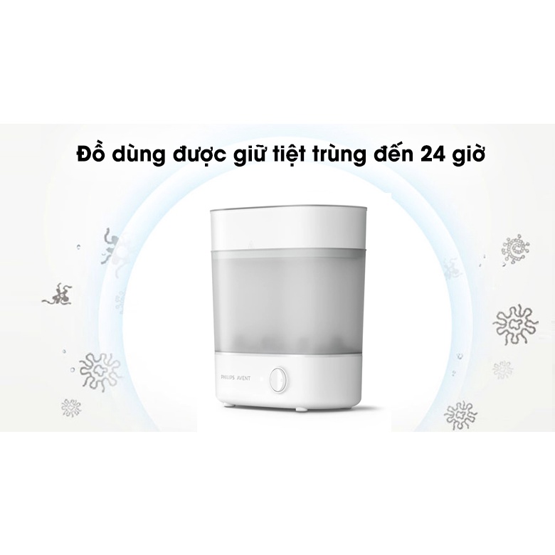 Máy tiệt trùng bình sữa Philips Avent SCF291/00 chỉ 10 phút diệt 99,9% vi khuẩn