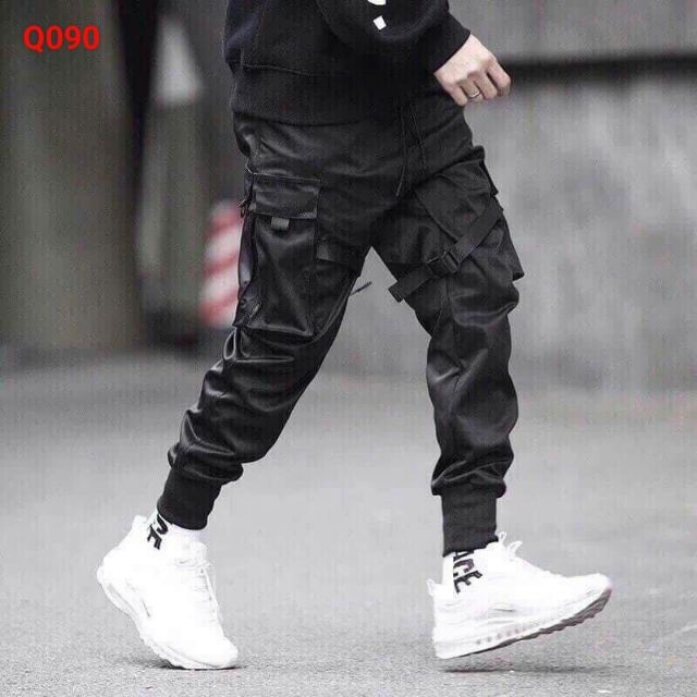 ❤️ BỎ SỈ ❤️ Quần Jocker Nam, Quần Kaki Nam Cao Cấp TÚI HỘP KIỂU JOGGER DÀI MÀU ĐEN PHỐI DÂY CHỐT