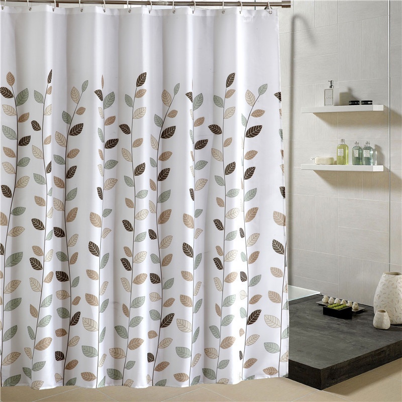 Shower Curtain for Bathroom with 12 Hooks, Polyester Fabric Machine Washable Waterproof Shower Curtains-180X200cm