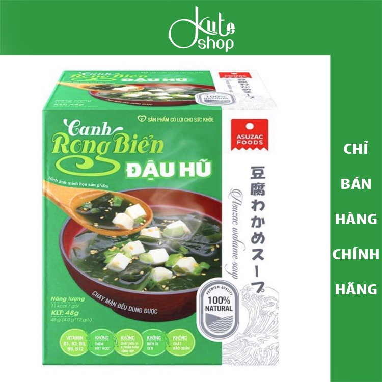 Canh rong biển đậu hủ, tôm, hến, thịt bò, miso Asuzac Foods