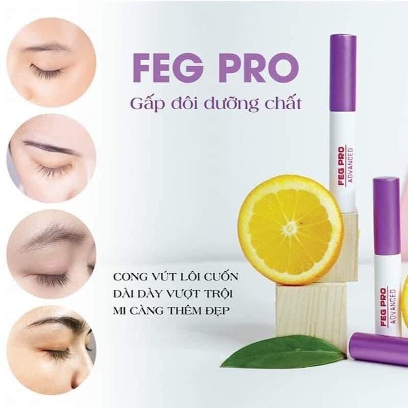 Combo Dưỡng mi, Dài mi, Dày mi FEG Eyelash Enhancer FEG Pro Advanced 3ml cho mì dài khỏe ngăn gãy rụng