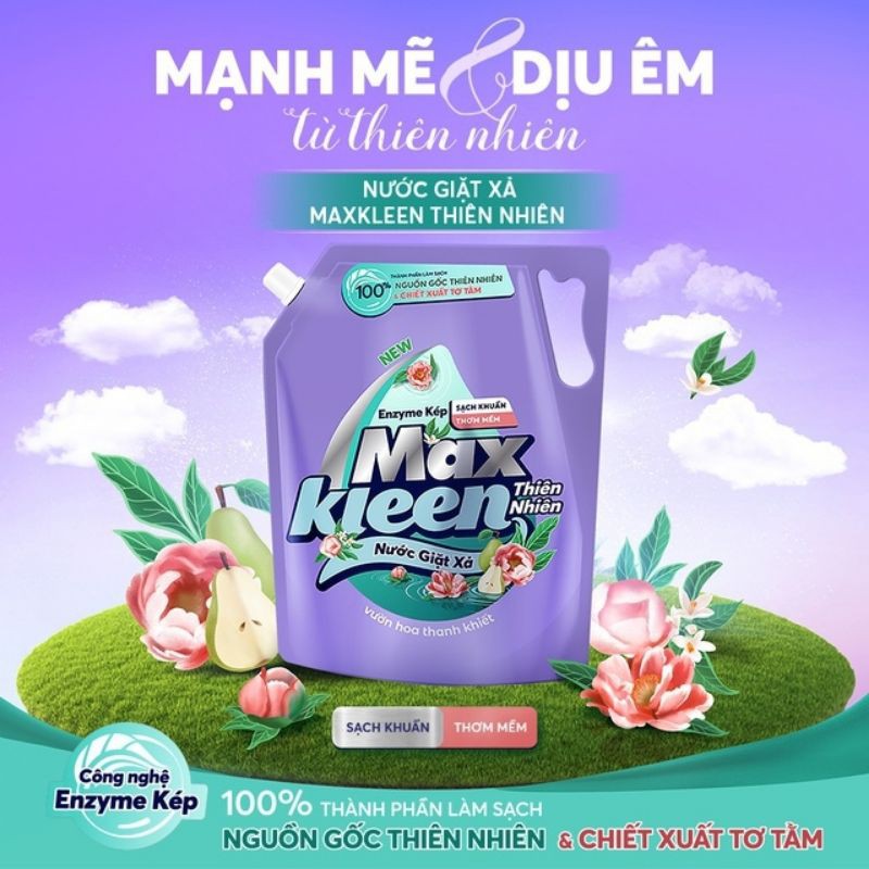 Maxkleen - Nước Giặt Xả Maxkleen VƯỜN HOA THANH KHIẾT  - Túi 2,2kg