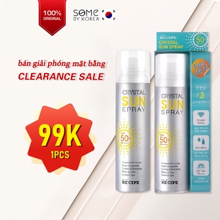 Xịt chống nắng Hàn Quốc [ RECIPE CRYSTAL SUN SPRAY SPF 50 + PA+++ ] 150ml