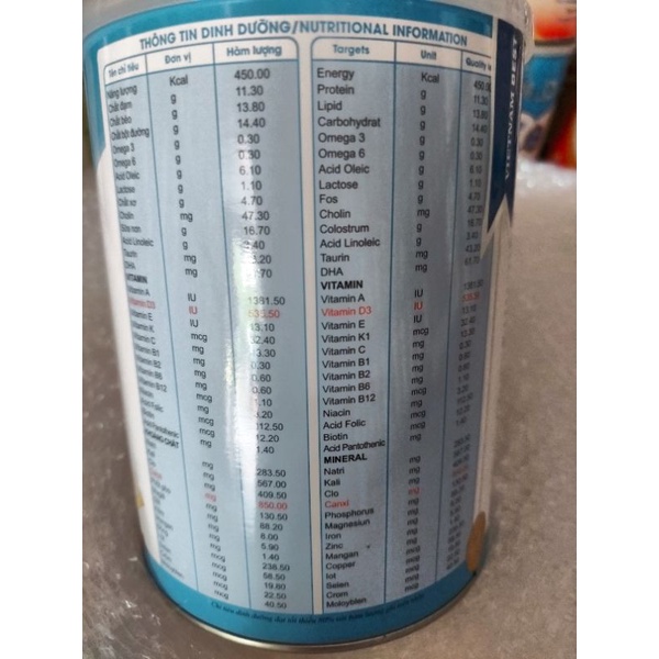 SỮA NANO MILK CANXI 3-12 TUỔI/ 900G DATE TH11/2023