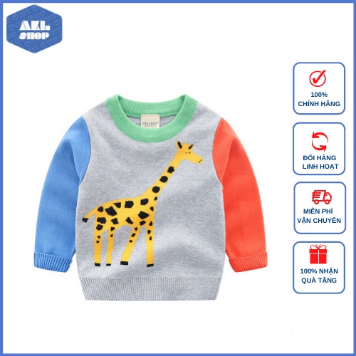 Áo len bé trai cao cấp WELLKIDS, áo khoác len mùa đông loại 2 lớp dày ấm cho bé 1 tuổi đến 8 tuổi hàng Quảng Châu