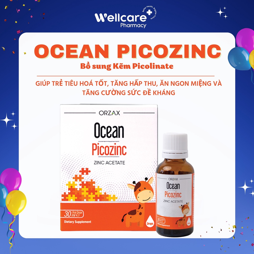 Ocean Picozinc  – lọ 30ml Bổ sung kẽm cho trẻ dạng siro nhỏ giọt