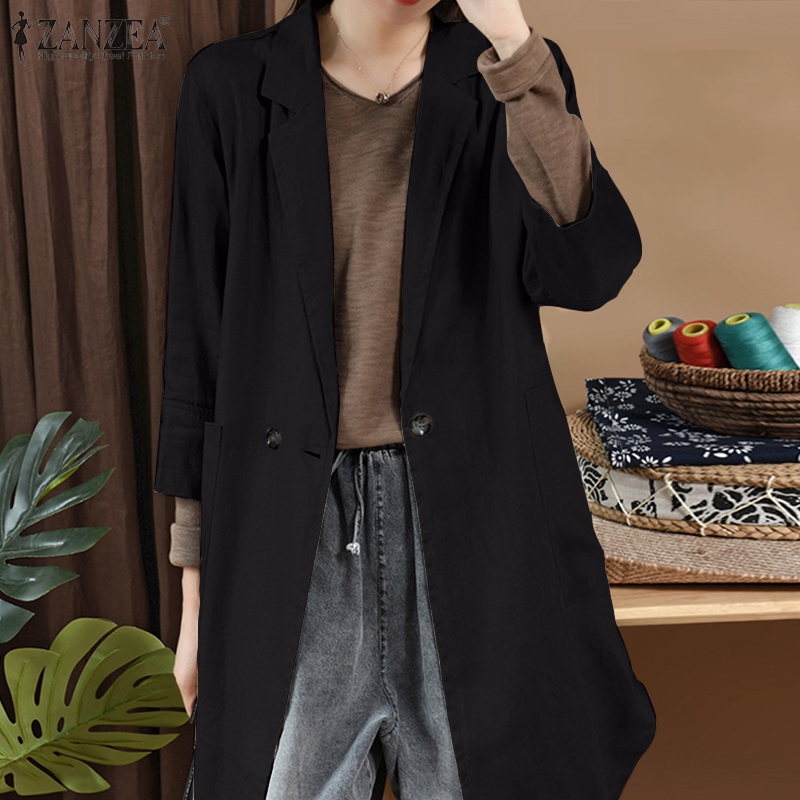 Áo Khoác Cardigan Cotton Tay Dài Thời Trang ZANZEA Dành Cho Nữ | BigBuy360 - bigbuy360.vn