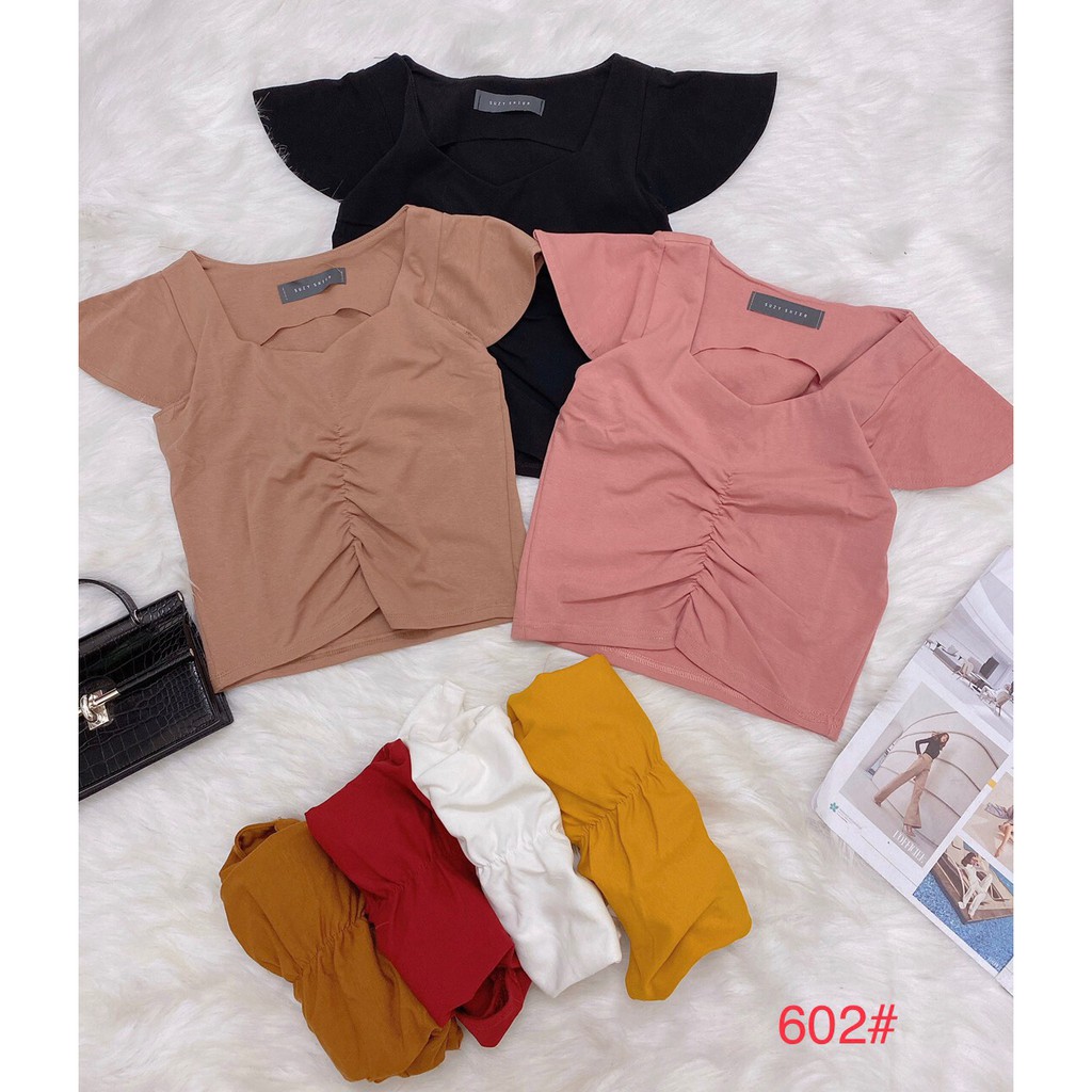 G41. 602. ÁO ZIP CỔ V DÍU NGỰC TAY CÁNH TIÊN