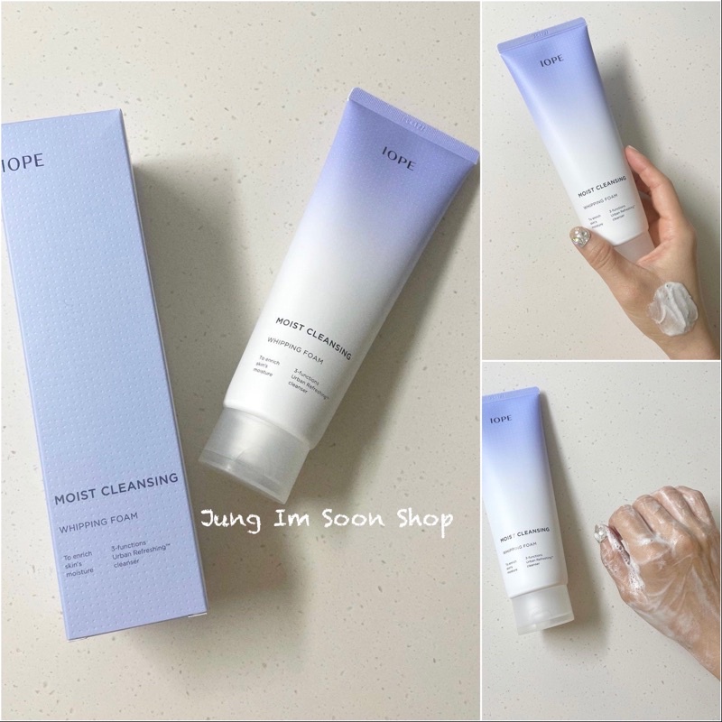 Sữa Rửa Mặt Sạch Mịn Sáng Da IOPE Moist Cleansing Whipping Foam