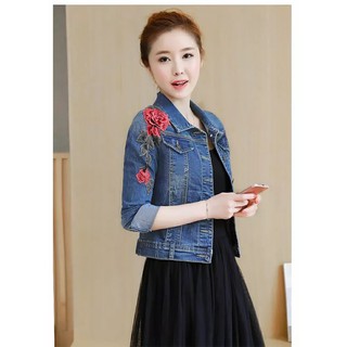 [Mẫu Mới Về Giảm Giá Đến 50%]ÁO KHOÁC JEAN VAI THÊU HOA (M, L, XL) - LV1717D03