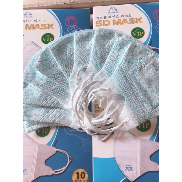 Khẩu Trang 5D Cao Cấp HT Mask Xuất Hàn Họa Tiết Siêu Xinh(Hộp 10c)