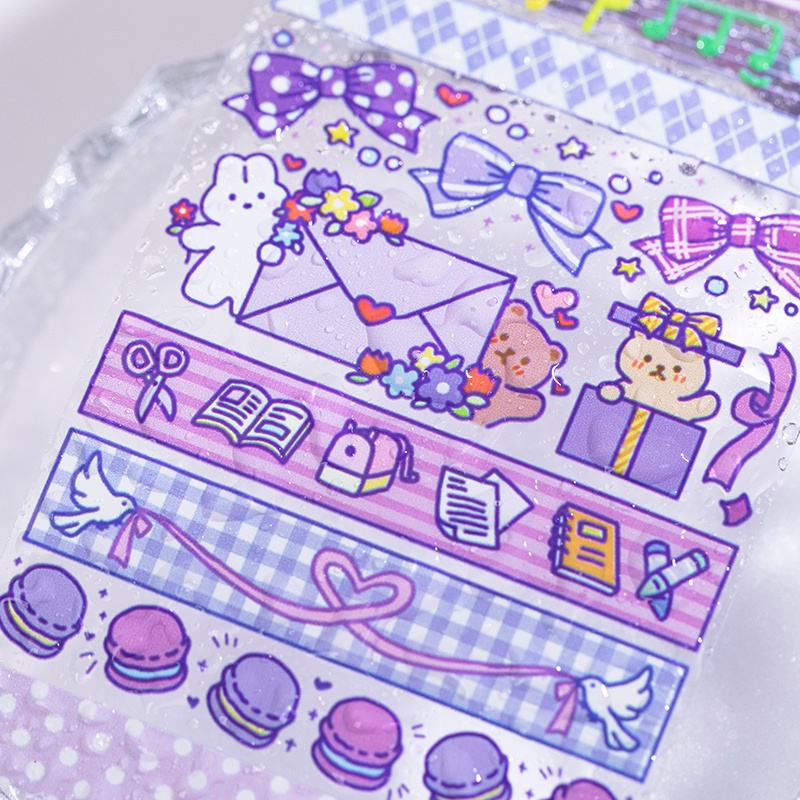 Cuộn Băng Keo Dán Họa Tiết Hoạt Hình Dễ Thương 6 Kiểu DIY