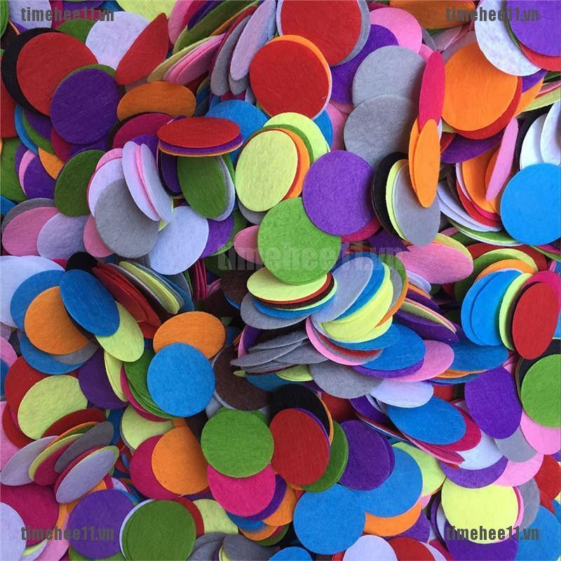 100 miếng vải nỉ hình tròn làm thủ công nhiều màu sắc