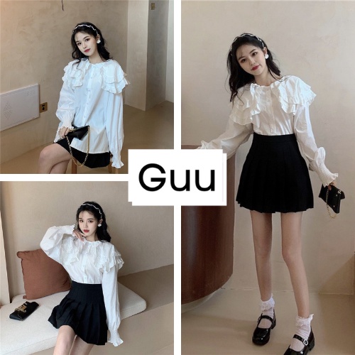 Sơ mi tiểu thư sang chảnh cách điệu đi học làm công sở GUU House
