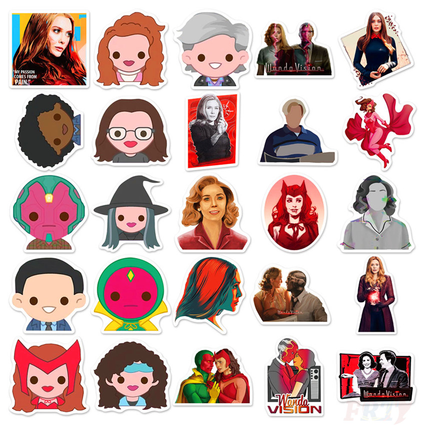 ❉ Wanda Vision Series 02 - Marvel Avengers Superhero TV Shows Vision Scarlet Witch Stickers ❉ 50Pcs/Set Fashion DIY Decals Doodle Stickers