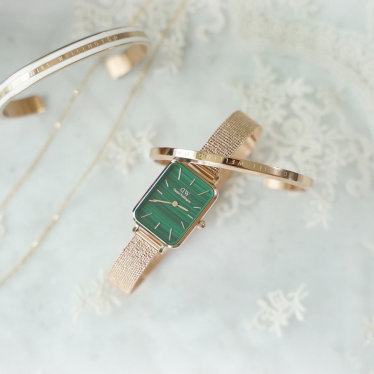 Đồng hồ nữ daniel wellington Quadro Pressed Melrose dây kim loại dw chính hãng fullbox check code