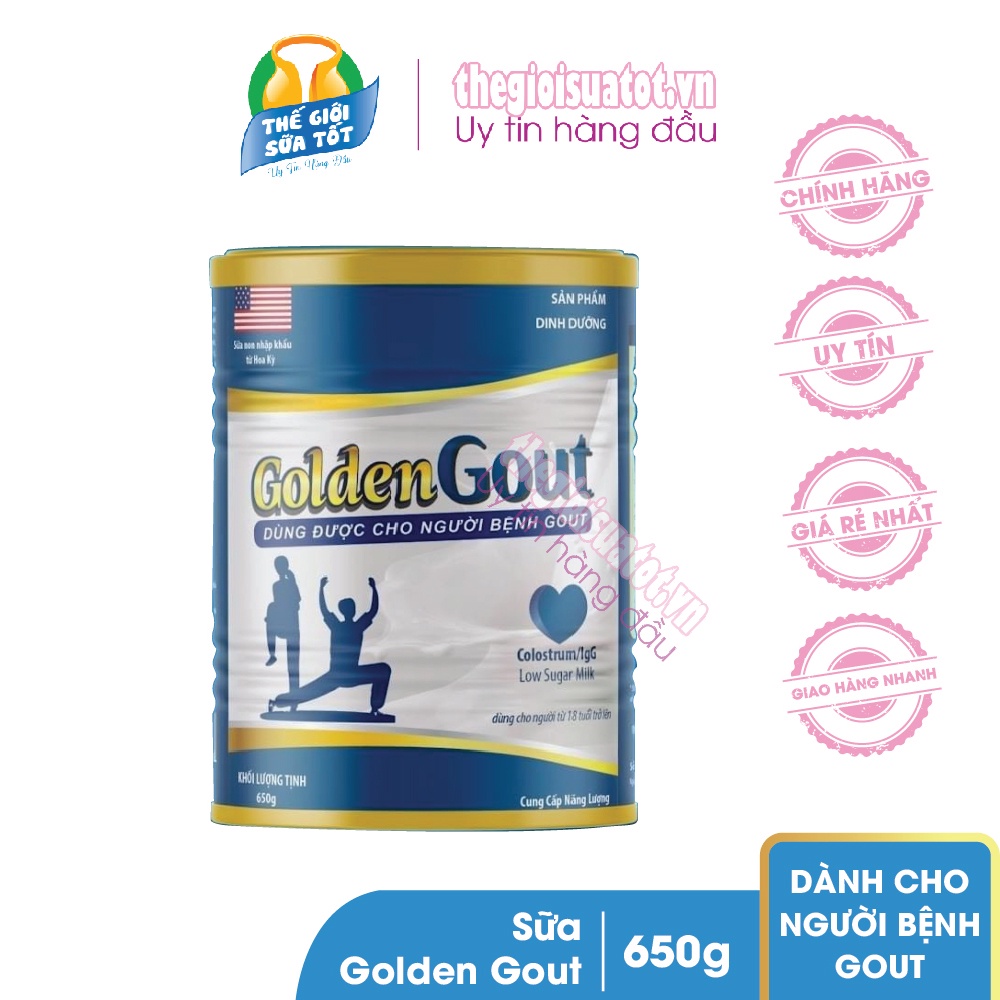 [Mua 3 Tặng 1] Combo 3 Hộp Sữa Golden Gout - 650G / Hộp - Bổ Sung Dưỡng Chất Cho Người Bị Gout - DATE MỚI