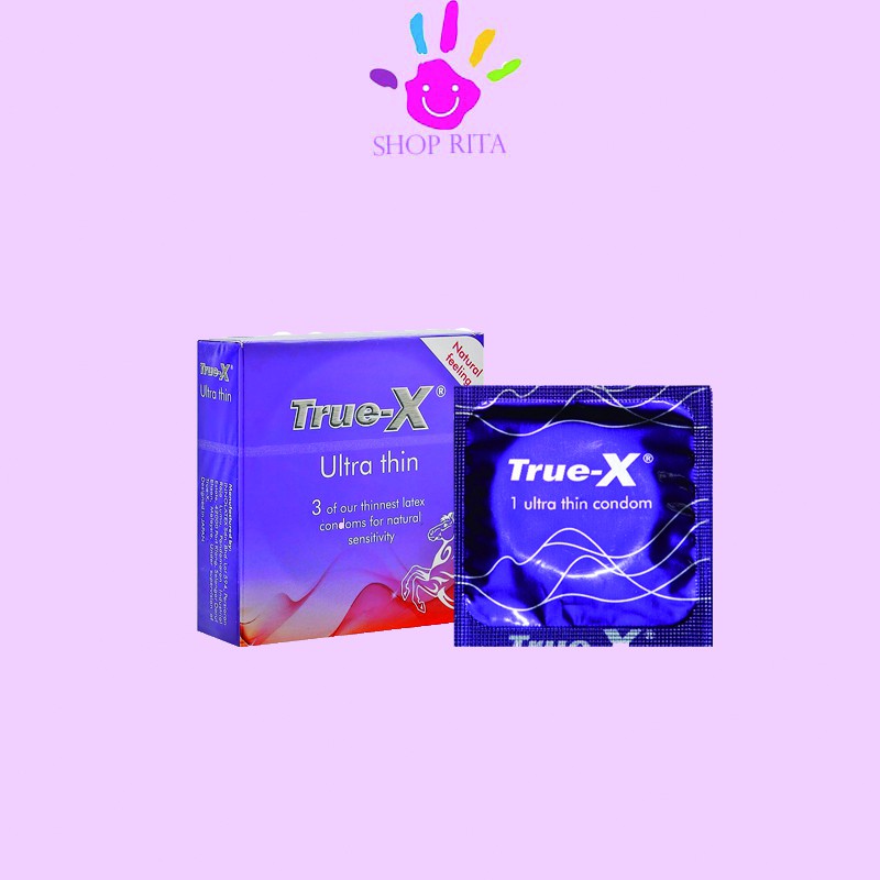 Bao cao su True-X Ultra thin siêu mỏng(Hộp/3 cái)