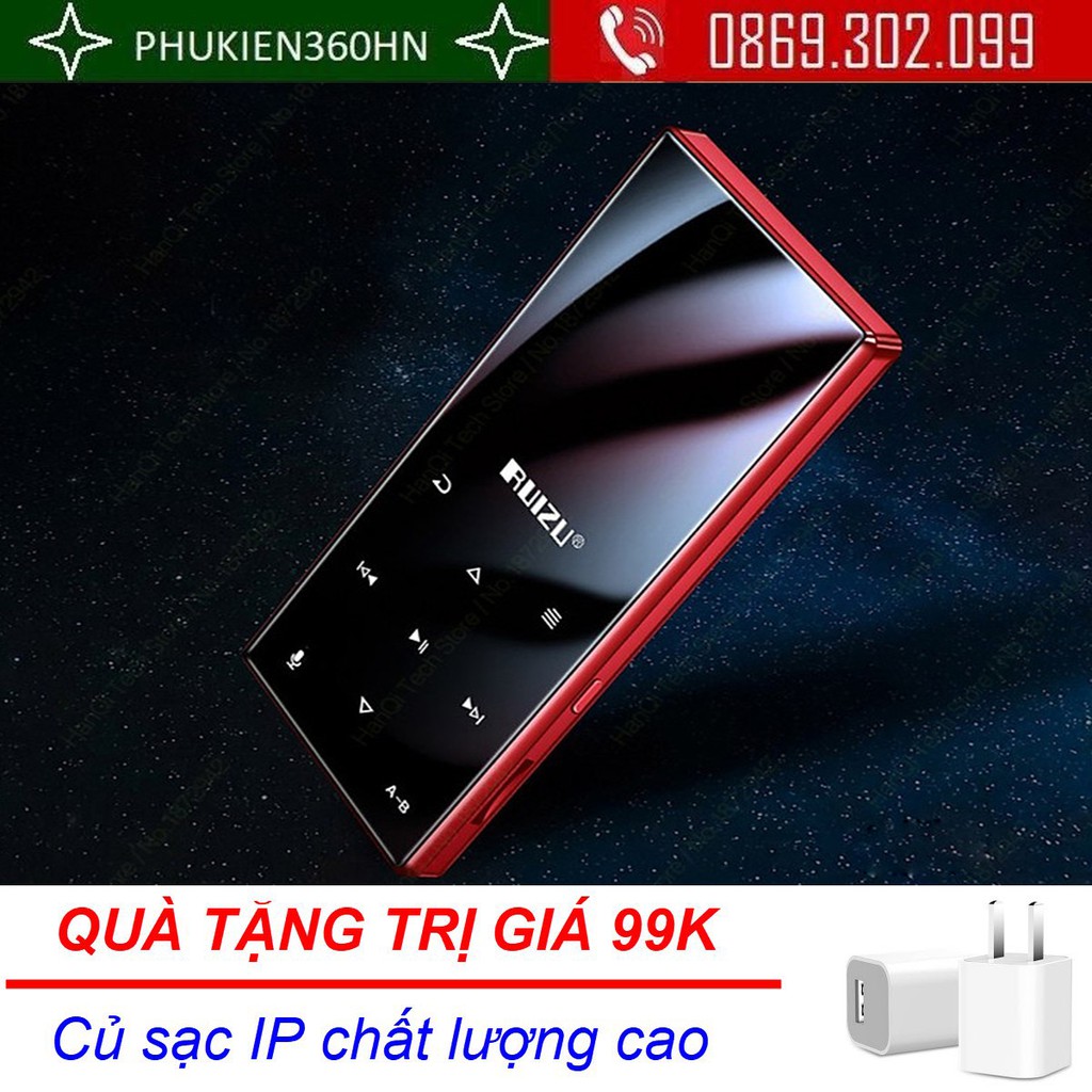 (Quà tặng 99k) Máy nghe nhạc Lossless Ruizu D29 bluetooth 8G trang bị bộ giải mã âm thanh mới