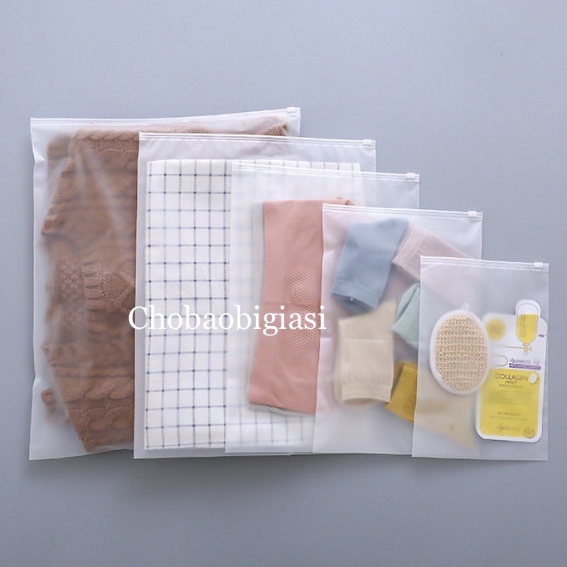 Túi Zip lụa mờ có KHÓA KÉO  đựng quần áo, thời trang