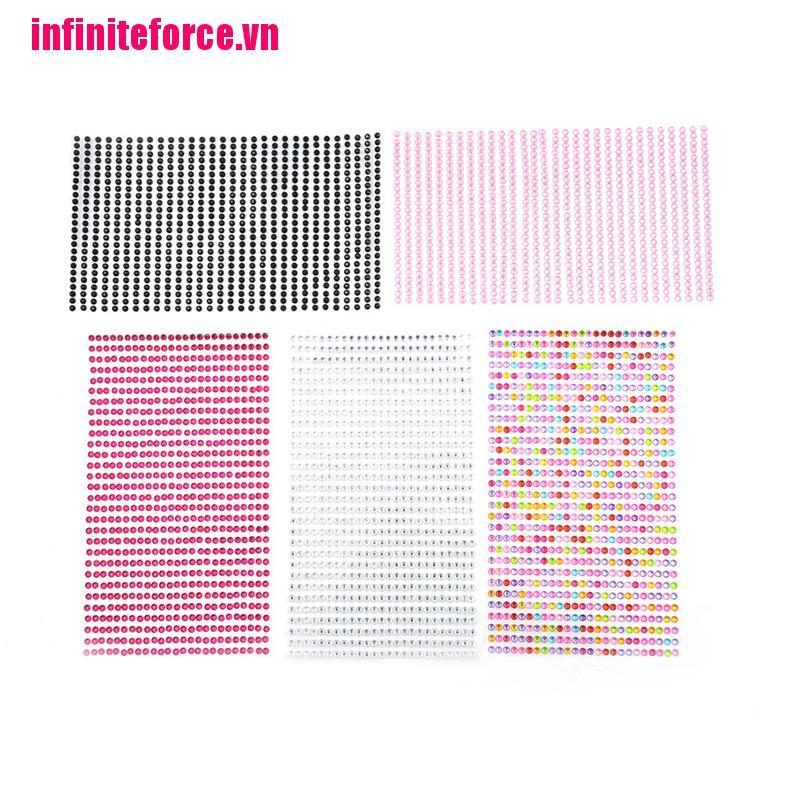 (Hàng Mới Về) Miếng Dán Đính Đá Pha Lê Tự Dính Trang Trí Xe Hơi