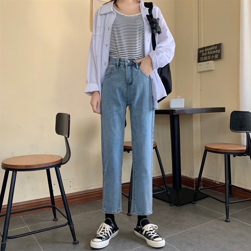Quần jean Baggy ống suông, ống đứng nam nữ SM01 hottrend hàn quốc