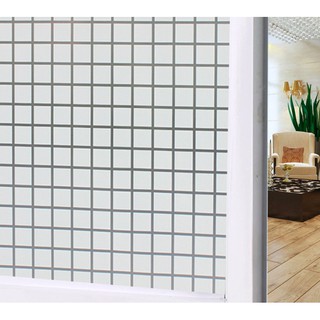 Decal dán kính ô trắng caro có keo sẵn - Khổ rộng 45cm