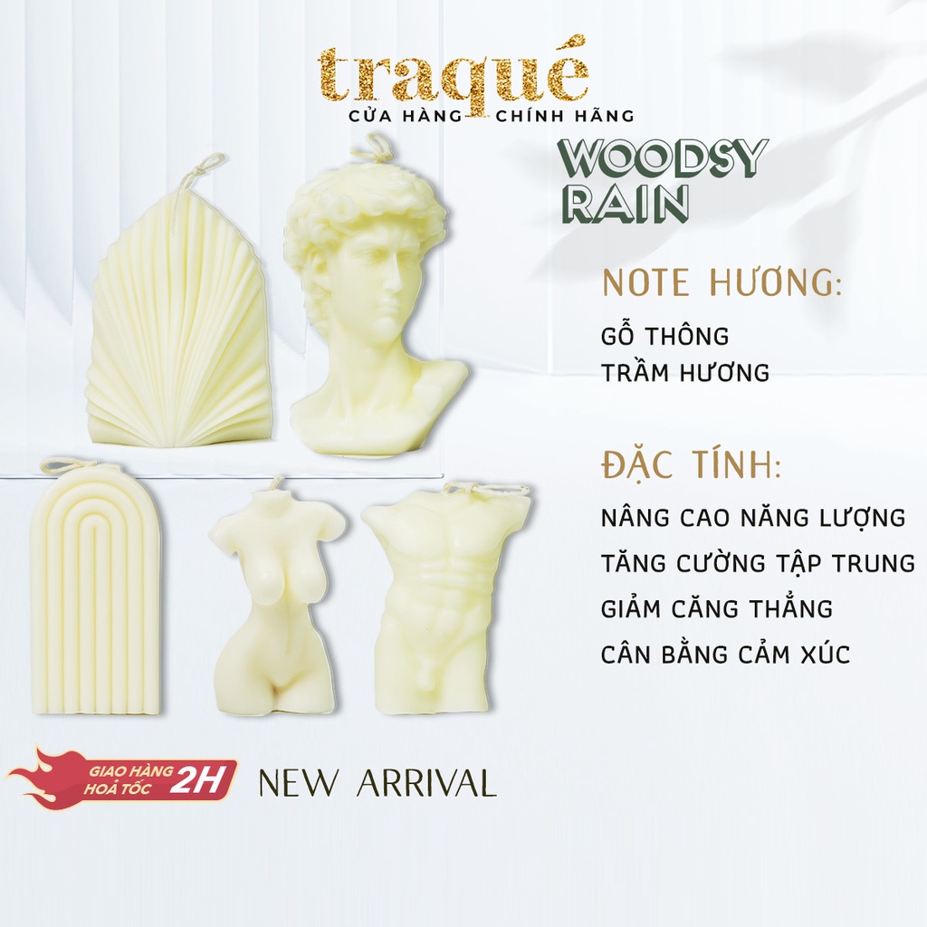 Nến thơm decor tạo hình ADORA - WOODSY RAIN