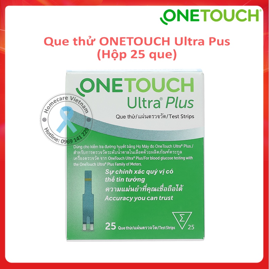 Que thử đường huyết OneTouch Ultra Plus Flex ⚡ Sản xuất tại Anh, hộp 25 que thử