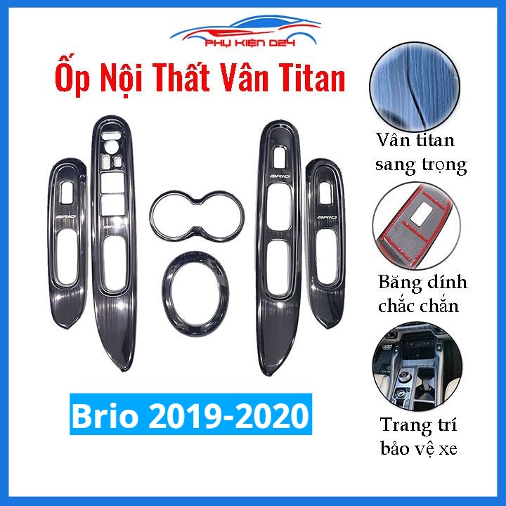 Ốp nội thất Brio 2019-2020 vân Titan bảo vệ chống trầy xước và làm đẹp xe