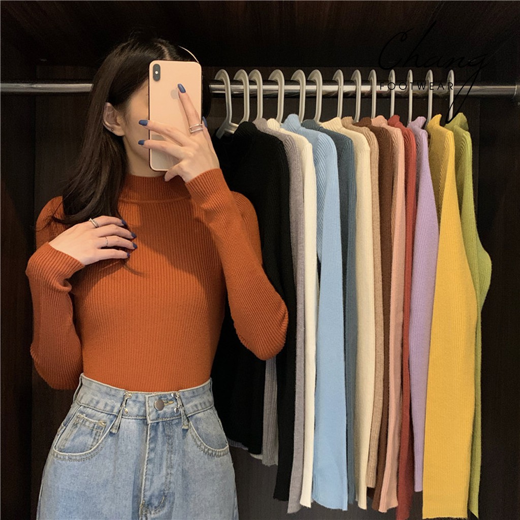 Áo len nữ cổ 3 phân \ FREESHIP \ Áo len tăm mềm mịn hàng Quảng Châu loại 1 | BigBuy360 - bigbuy360.vn