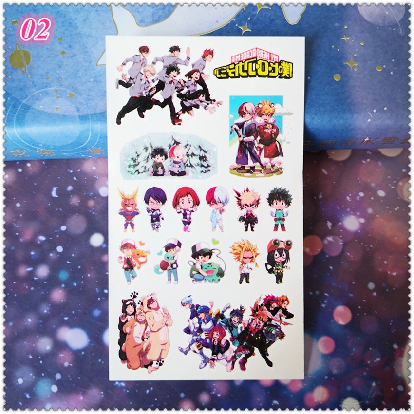 Hình xăm dán tạm thời chống thấm nước in hình họa tiết My Hero Academia độc đáo