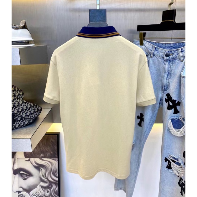 Áo polo Tay Ngắn Bằng Cotton Thêu Chữ Thời Trang Dành Cho Nam