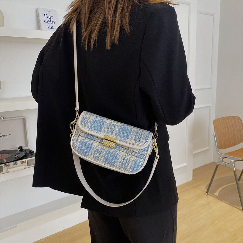 Túi đeo vai nữ JASMIN NOIR bằng len thời trang đơn giản Hình vuông nhỏ