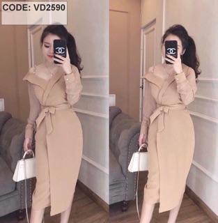 ĐẦM LỆCH VAI (KẾT CƯỜM CÓ DÂY KÉO)