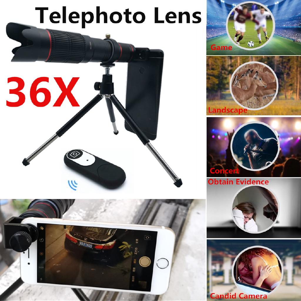 HD 4K 36x Telescope Camera Zoom Lens Cellphone Telephoto Lens For Mobile Phone