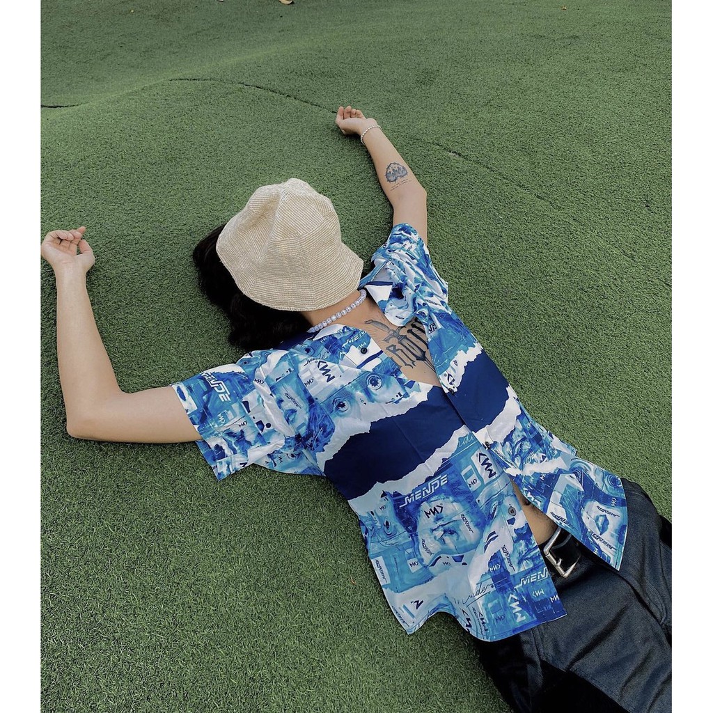 Sơ mi Họa Tiết MENDE CASSETTE Tay Ngắn Cổ Vest Thời Trang Unisex Vải Lụa Chéo | BigBuy360 - bigbuy360.vn